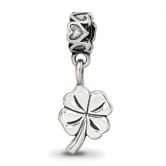Kazi Luxury Collection Sterling Silver 4-Leaf Clover Dangle Reflections Bead - Picture 6 of 6